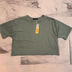 🌱HUGOOME🌱Sage Green Cropped Boxy Tee